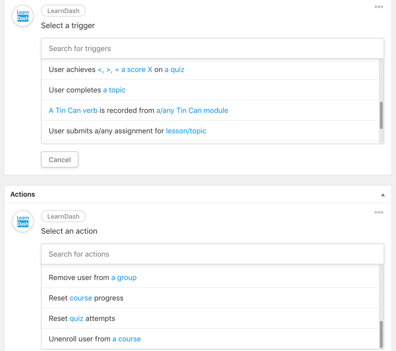 Automator Triggers & Actions