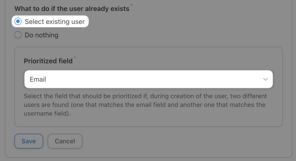 automator-existing-user-prioritize-email-field