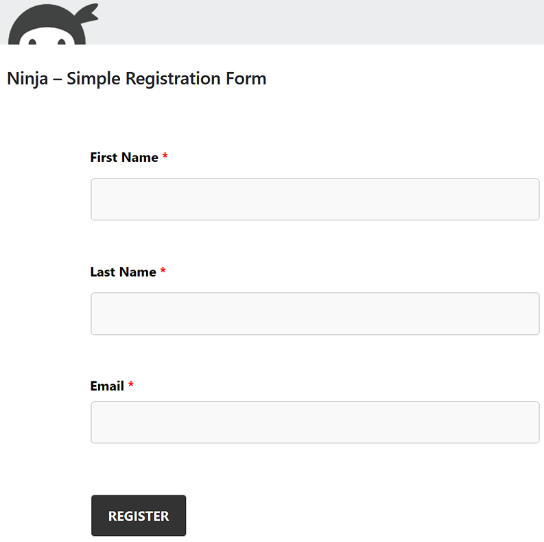 Ninja Forms simple registration form