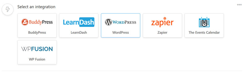 WordPress integration screen capture for Automator site-to-site connections