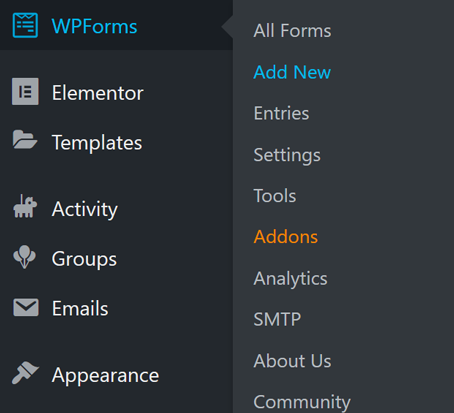 WPForms Add New
