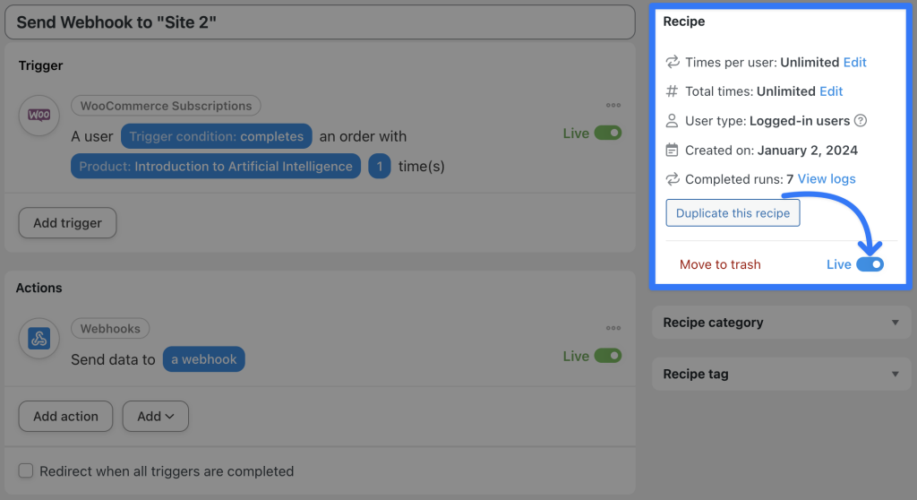 connect-multiple-wordpress-websites-together-site-1-recipe-live