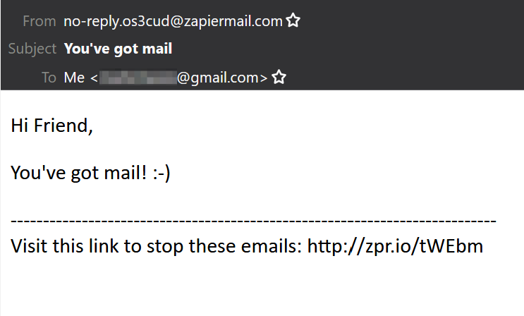 Zapier no-reply email example
