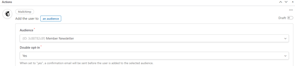Adding a user to an audience