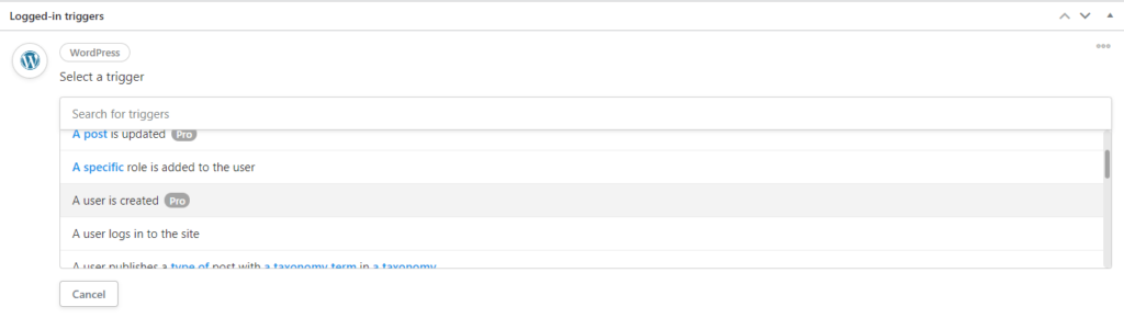 The a user is created trigger