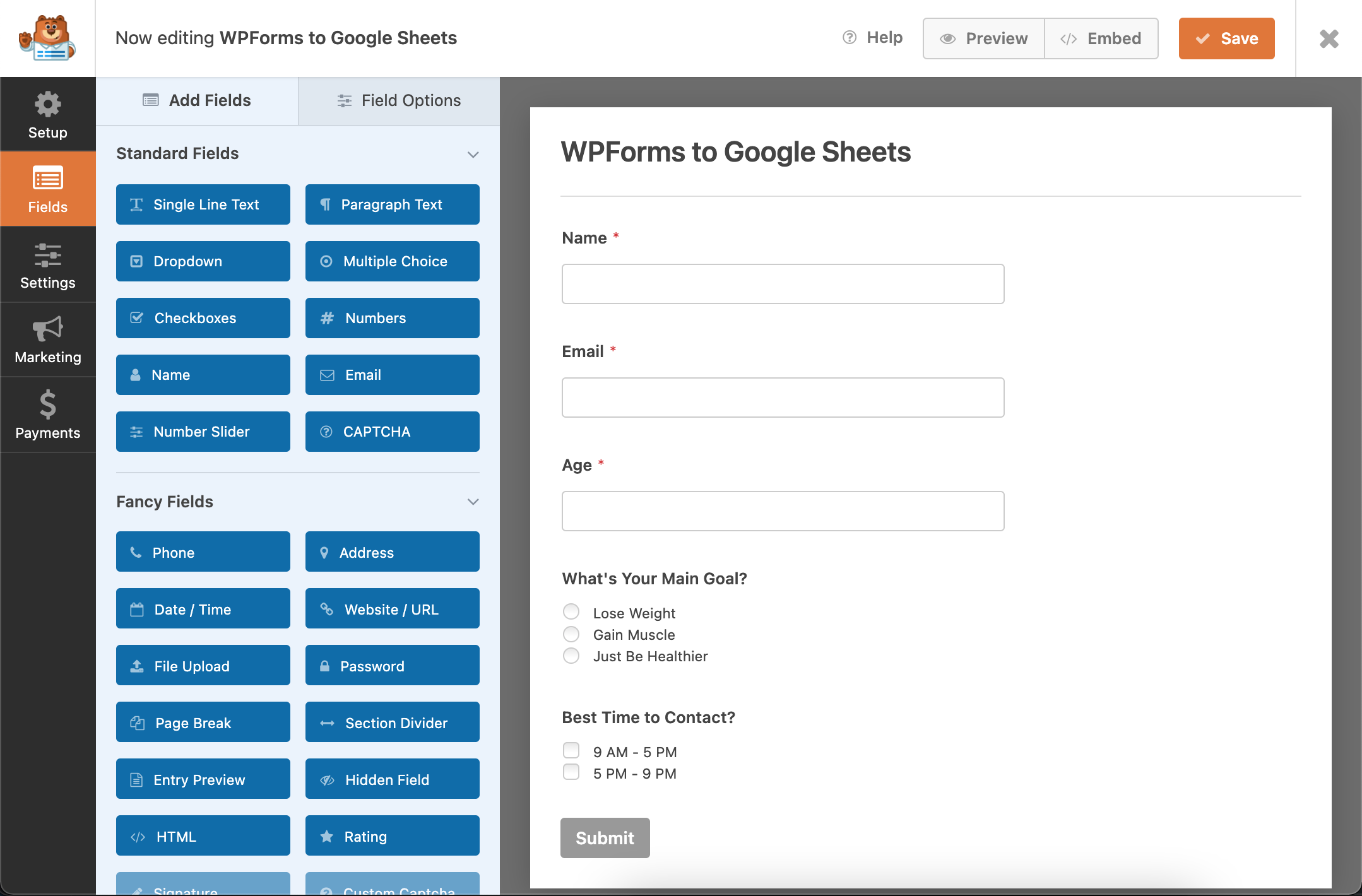 WPForms form