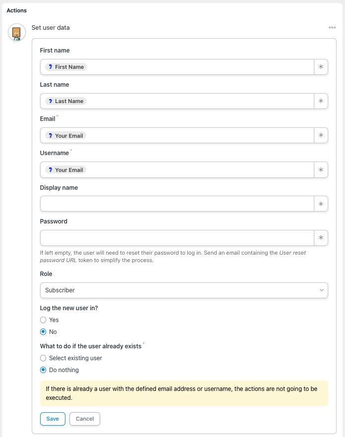 Automator recipe set user completed