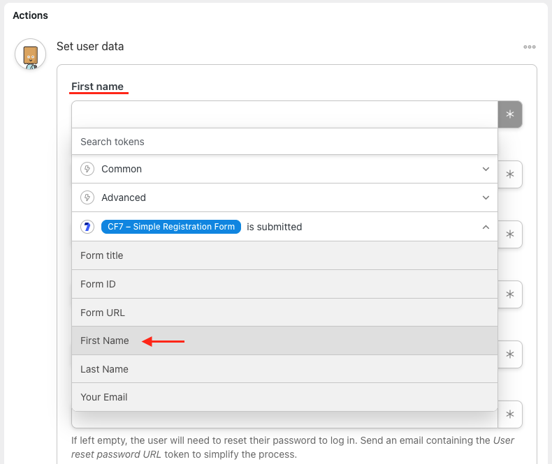 First name for Contact Form 7