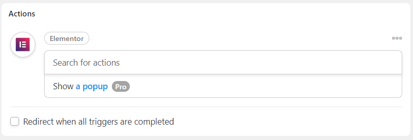 Elementor actions