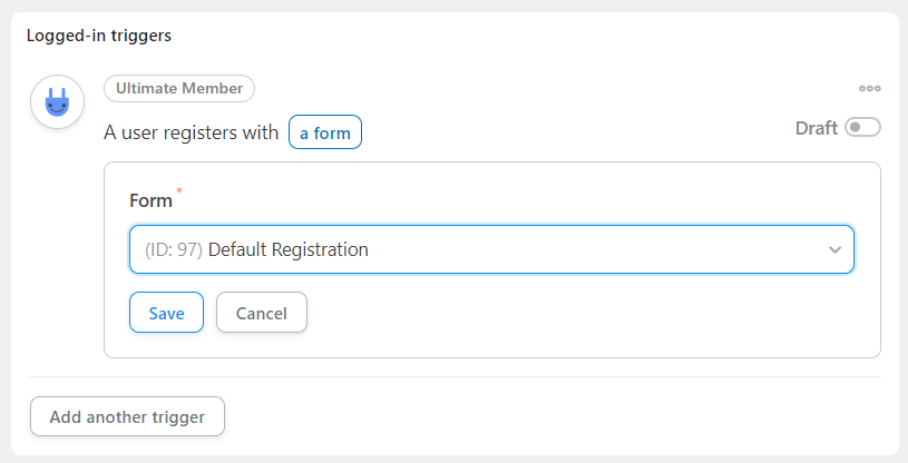 Selecting a registration form