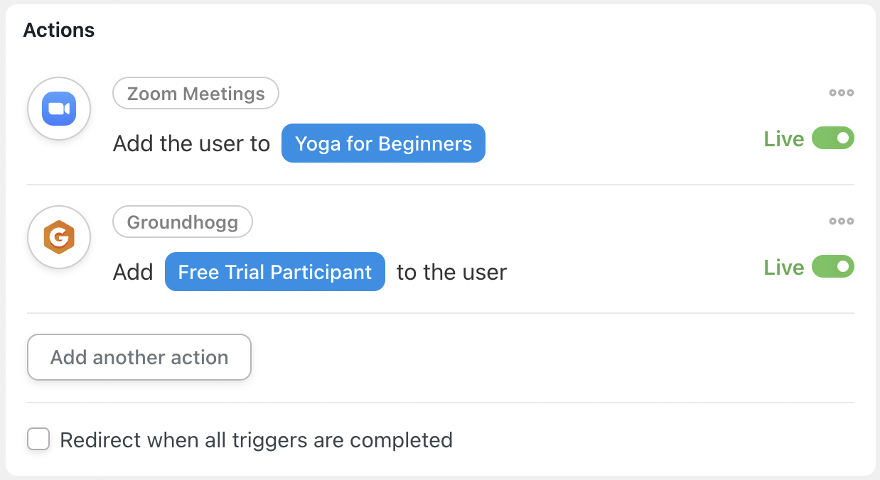 Automator Zoom and Groundhogg Actions