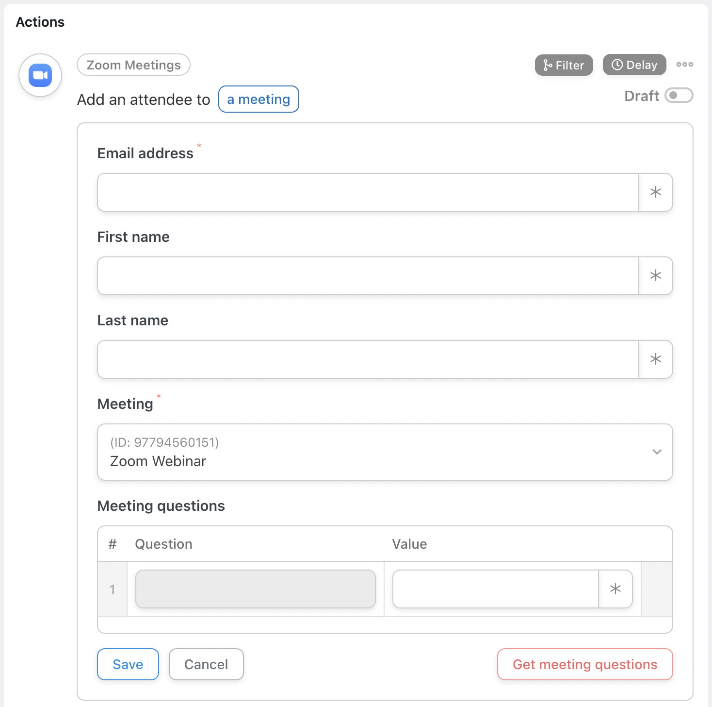 Automator Zoom Action