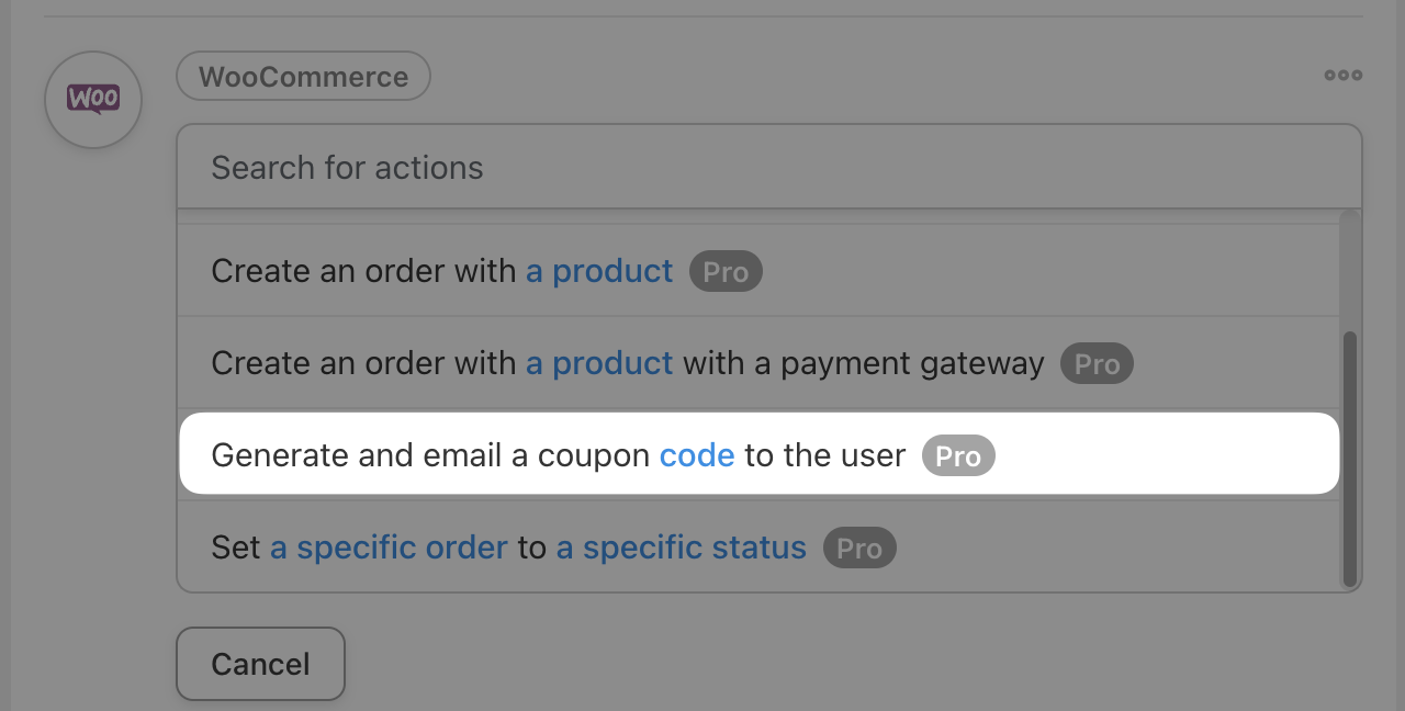 Automator WooCommerce Action Generate Coupon