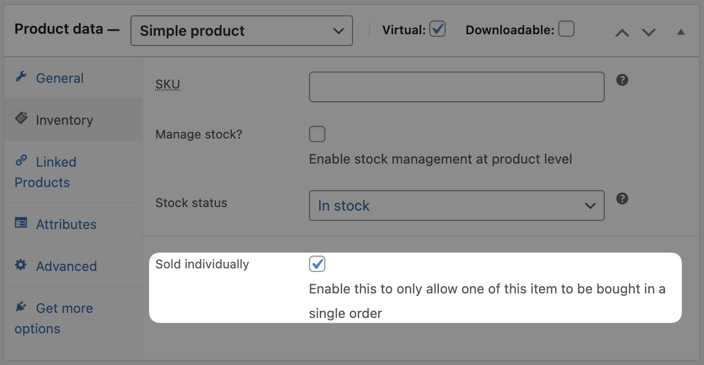 WooCommerce Product Inventory
