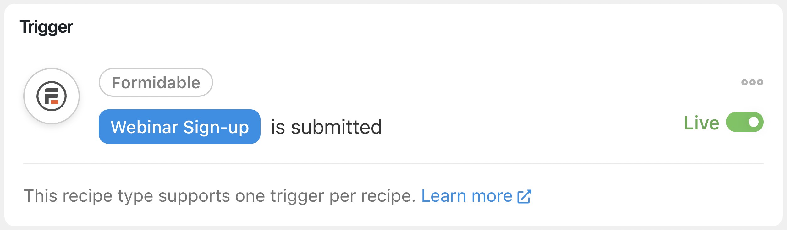 Automator Formidable Form Submitted Trigger