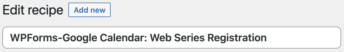 Automator Recipe Title