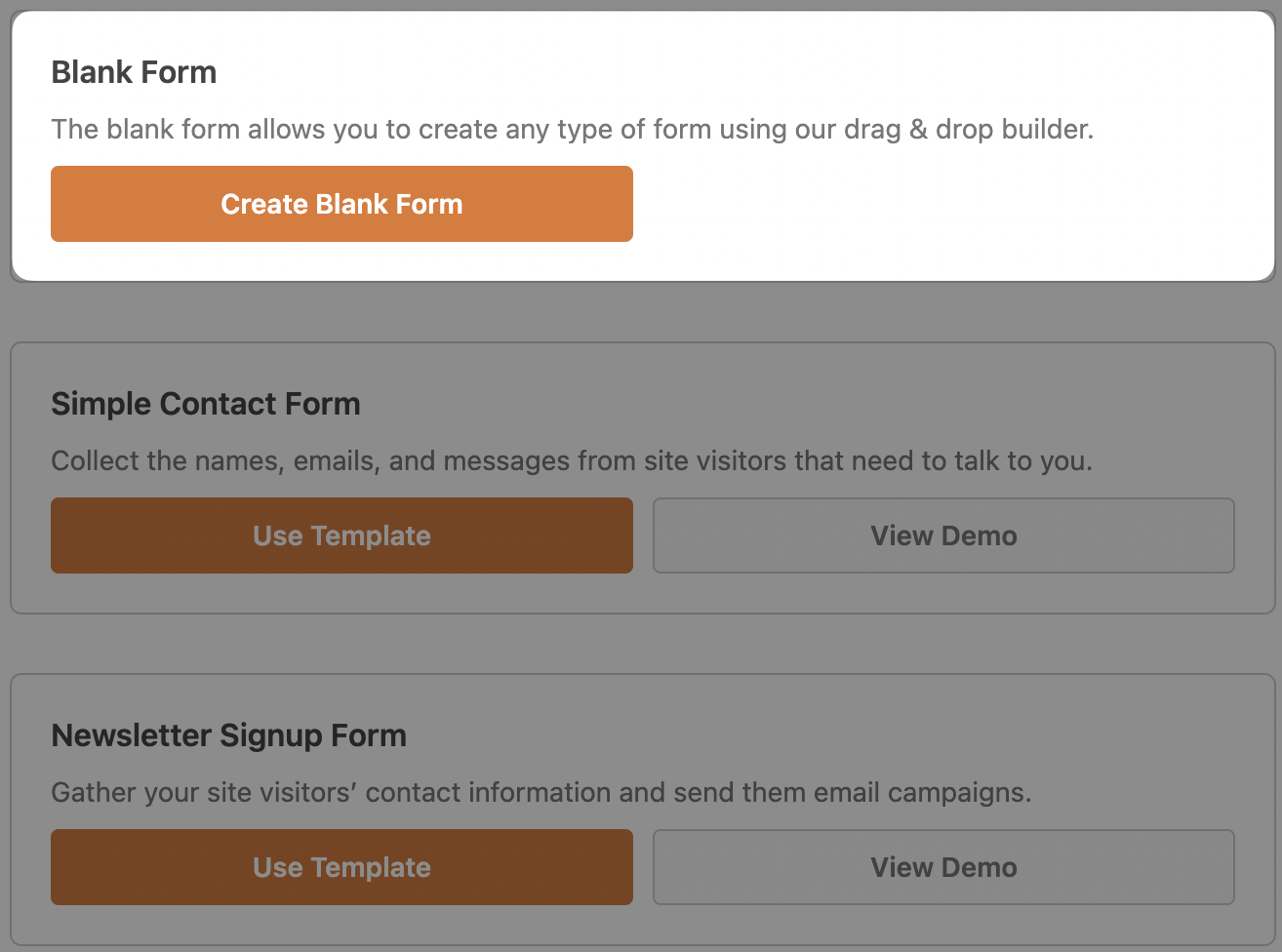 WPForms Form Selector