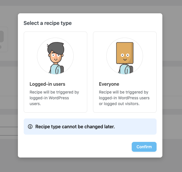 Automator Recipe Type Selector