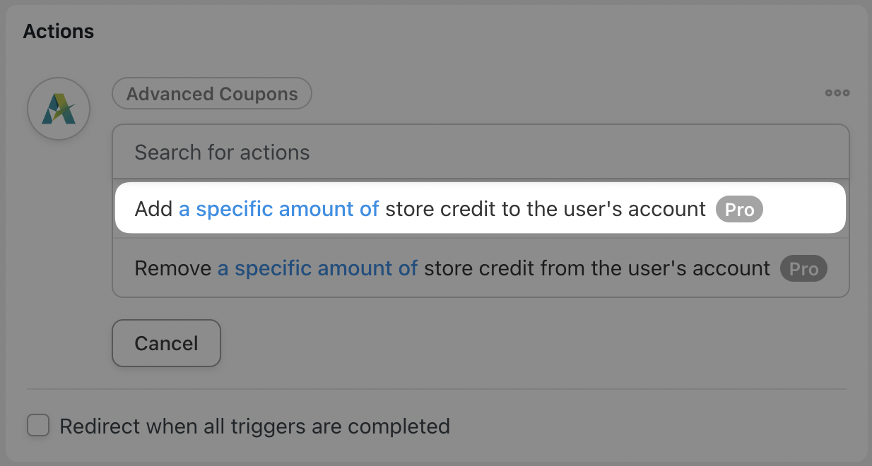 Automator Actions Advanced Coupons Drop-Down List