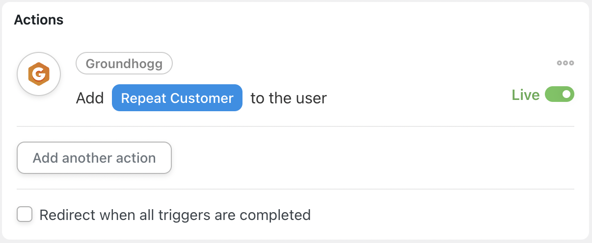 Automator Actions Groundhogg Add Tag to the User