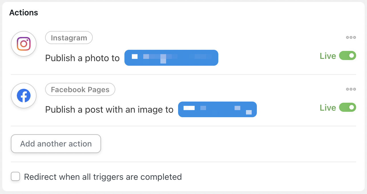 Automator Action Instagram and Facebook Pages