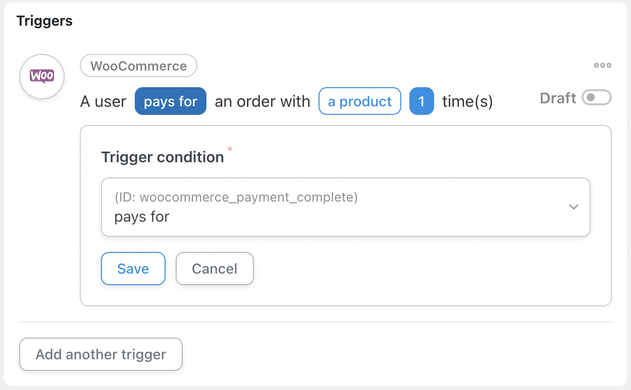 Automator WooCommerce Trigger Condition