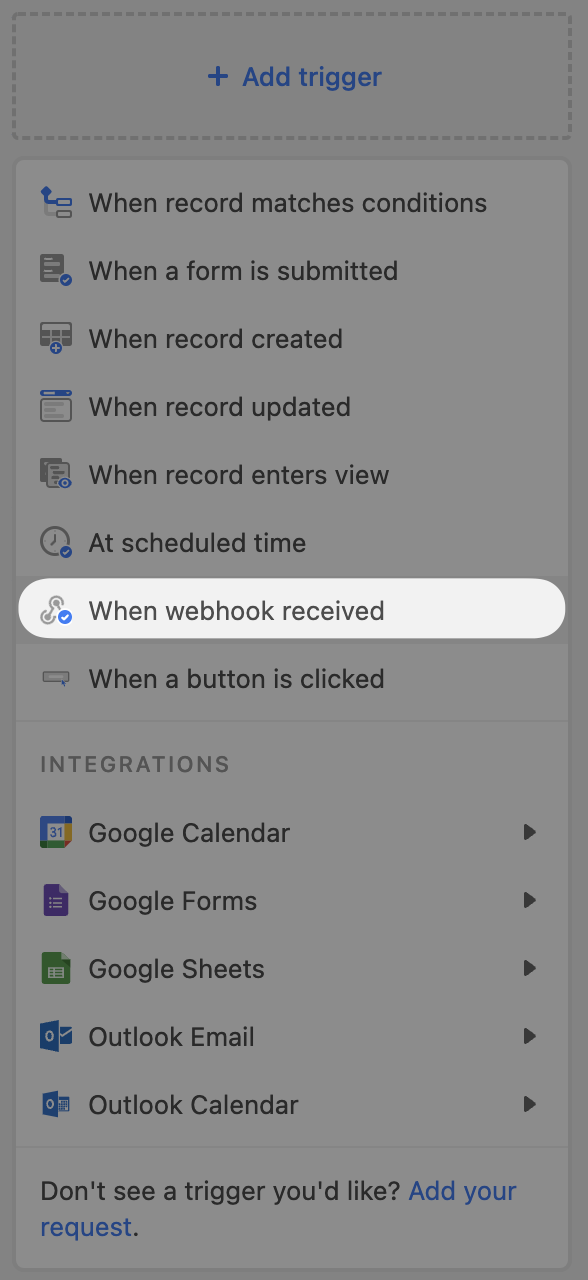 Airtable Triggers When Webhook Received