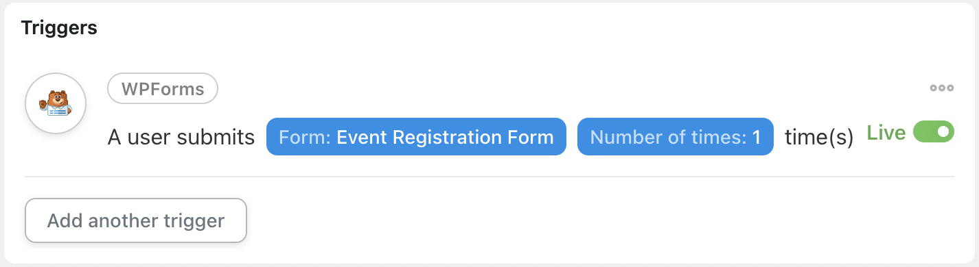 Automator Trigger WPForms Live