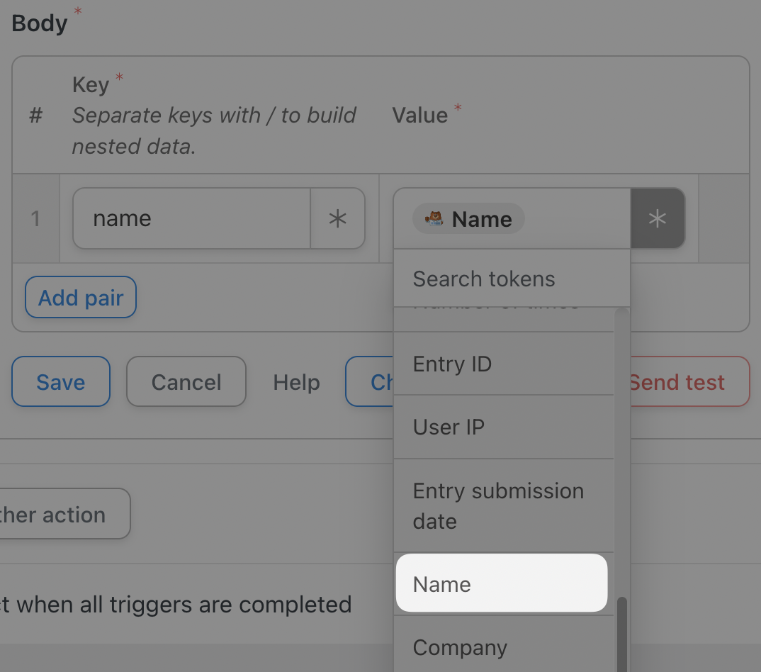 Automator Actions Airtable Key/Value Pairs