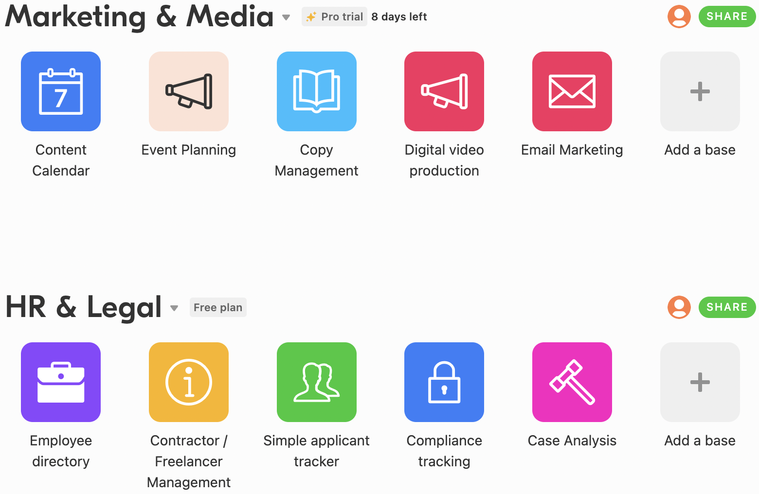 Airtable Workspaces