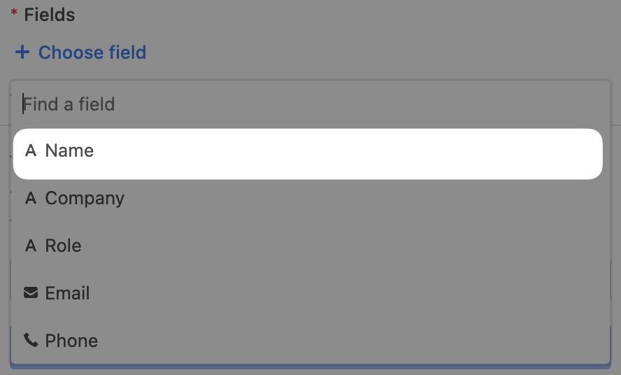 Airtable Field Drop-Down List