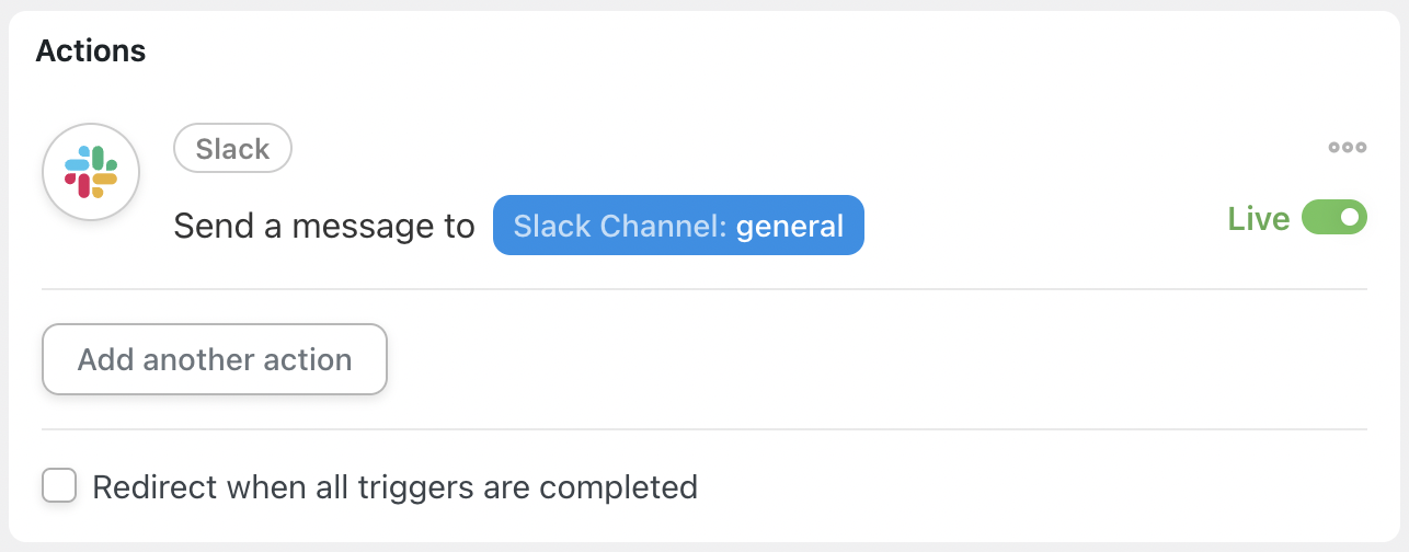 Automator Slack Action Send a message to a channel Live