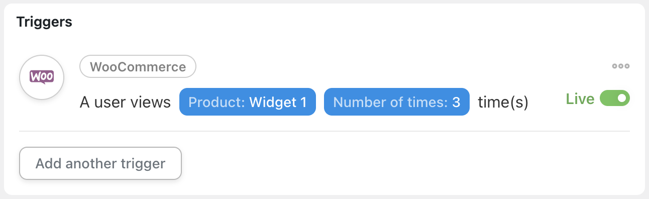 Uncanny Automator WooCommerce Action A user views a product 3 times