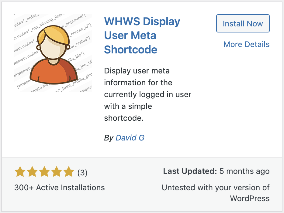 WHWS Display User Meta Shortcode