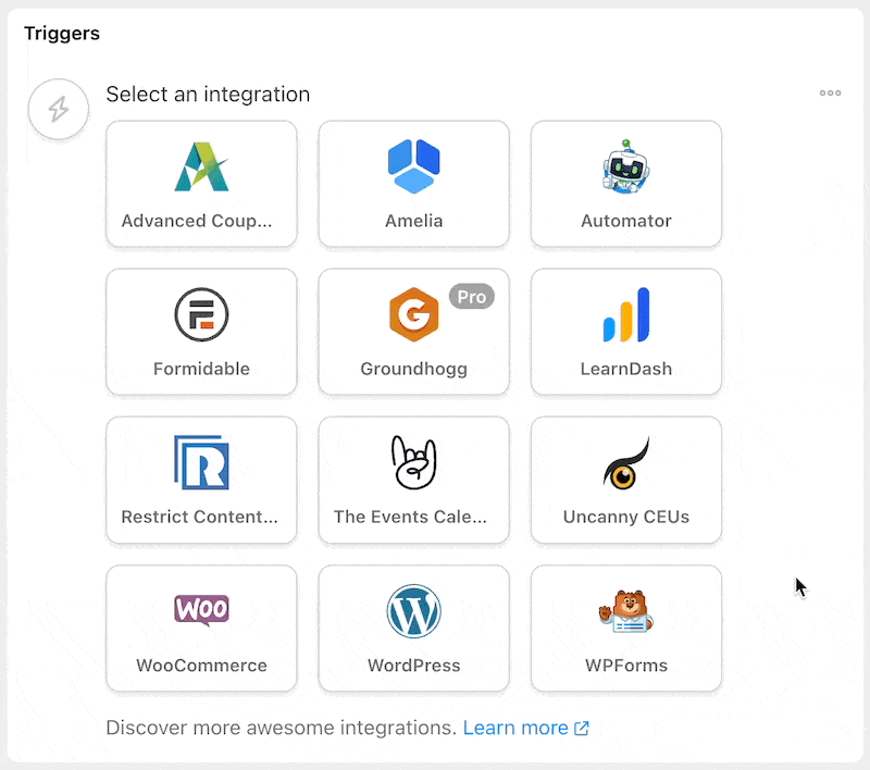 Automator WPForms A user submits a form Trigger