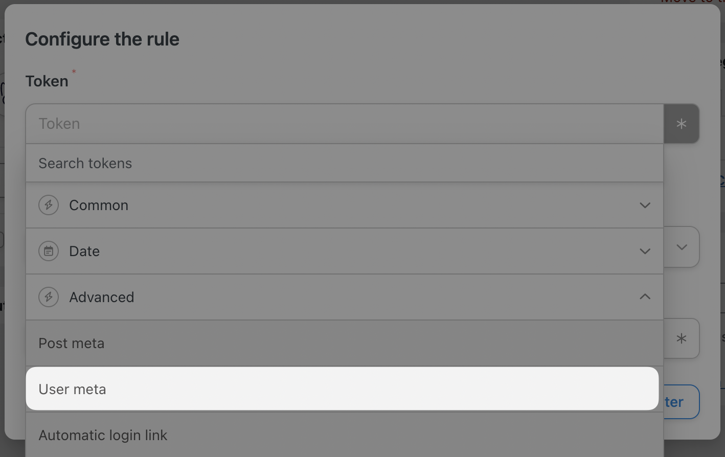 Automator Actions Filter Token User Meta
