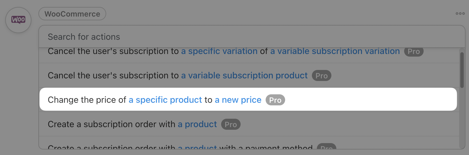 Automator WooCommerce Action Change the price of a specific product to a new price
