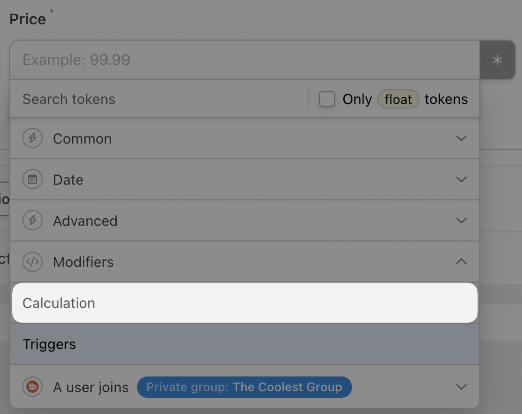 Automator WooCommerce Action Change the price of a specific product to a new price Calculation