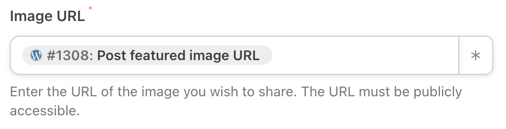Automator WordPress Image URL field
