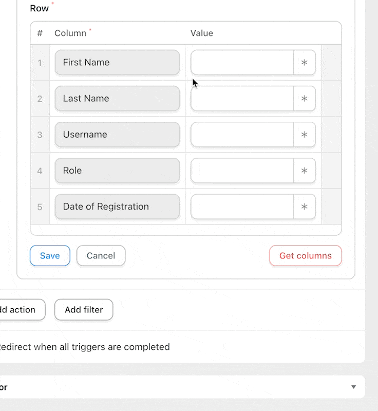 Google Sheets Row Values