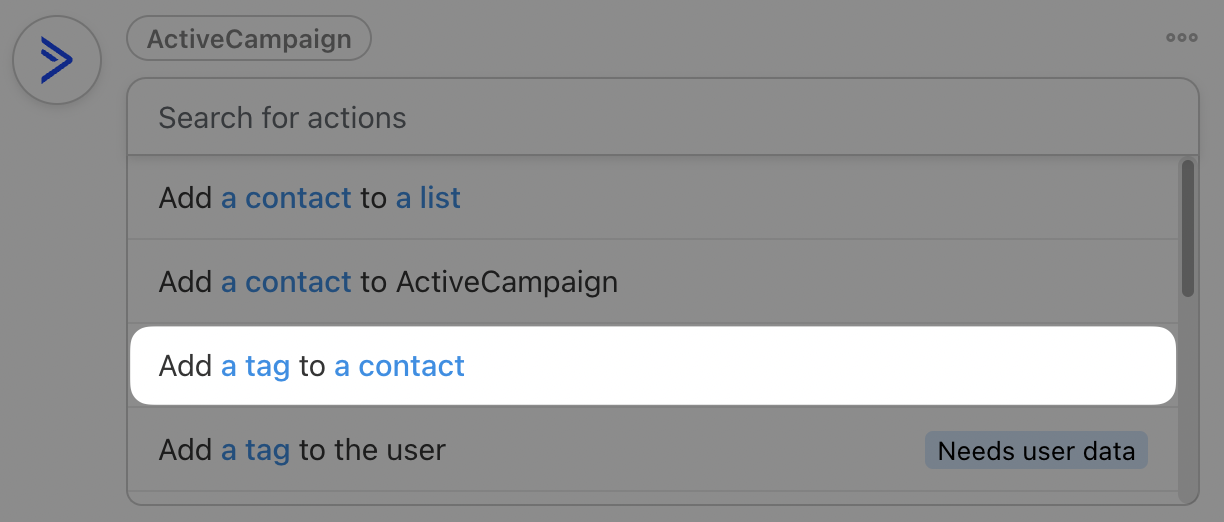 Automator ActiveCampaign Actions Add a tag to a contact