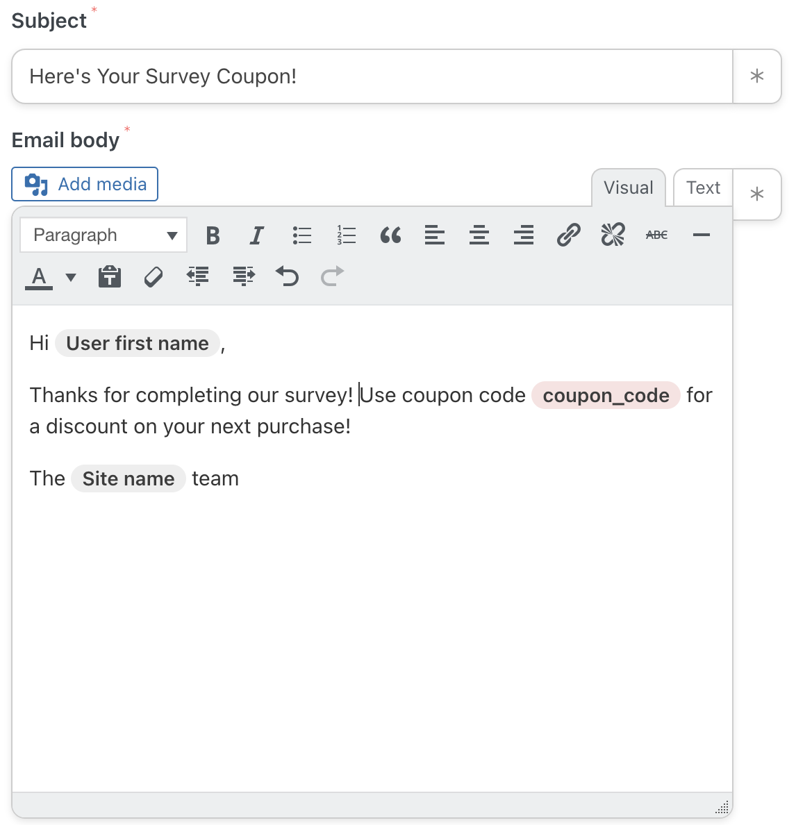 Automator WooCommerce Email Editor