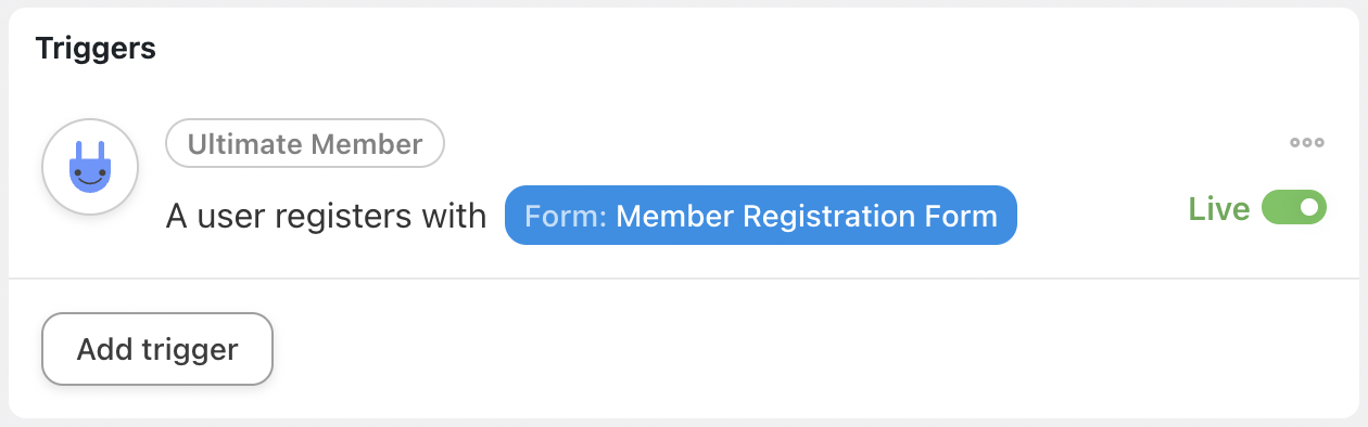Automator Ultimate Member Trigger A user registers with a form Live