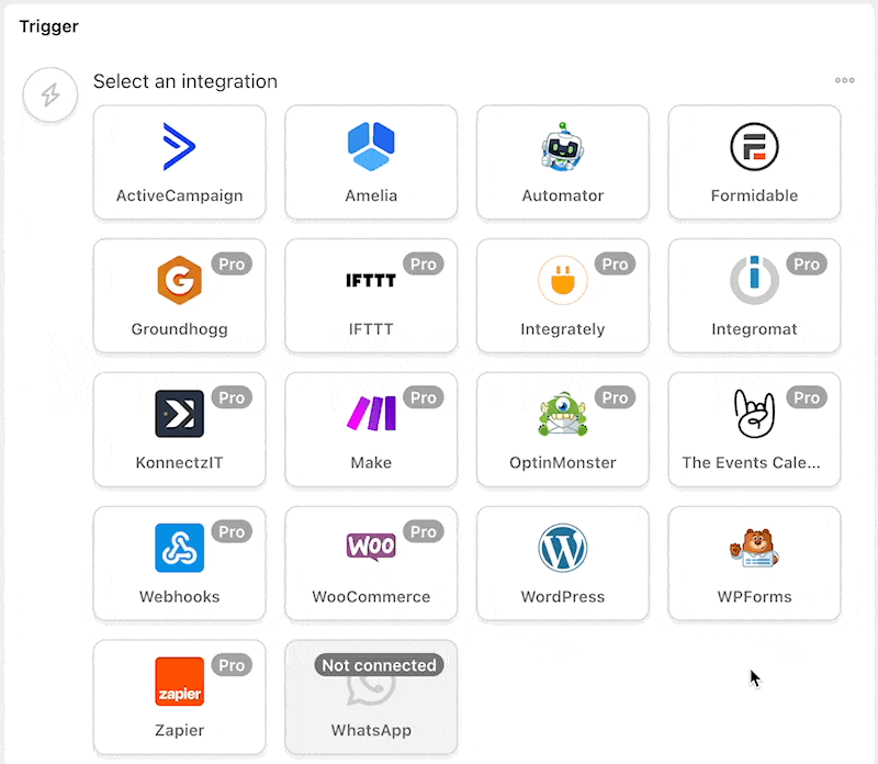 Automator WPForms Trigger A user submits a form