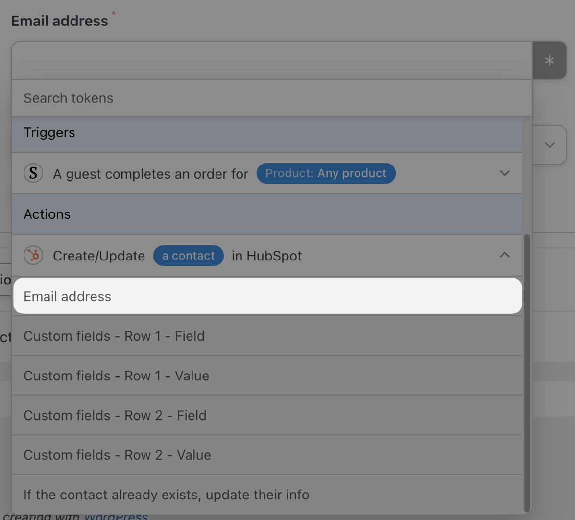 How to Automate Your Customer Onboarding Process 11 — HubSpot Email Address Action Token