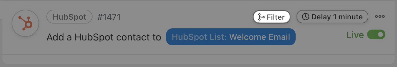 How to Automate Your Customer Onboarding Process 16 — HubSpot Action Add a contact to a static list Filter