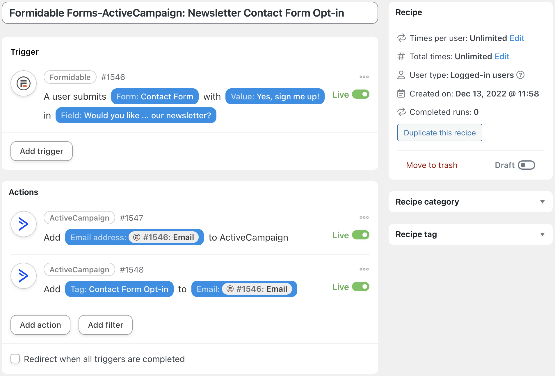 How to Generate More Leads with Your WordPress Form Builder & Automator Formidable Forms-ActiveCampaign Recipe Live
