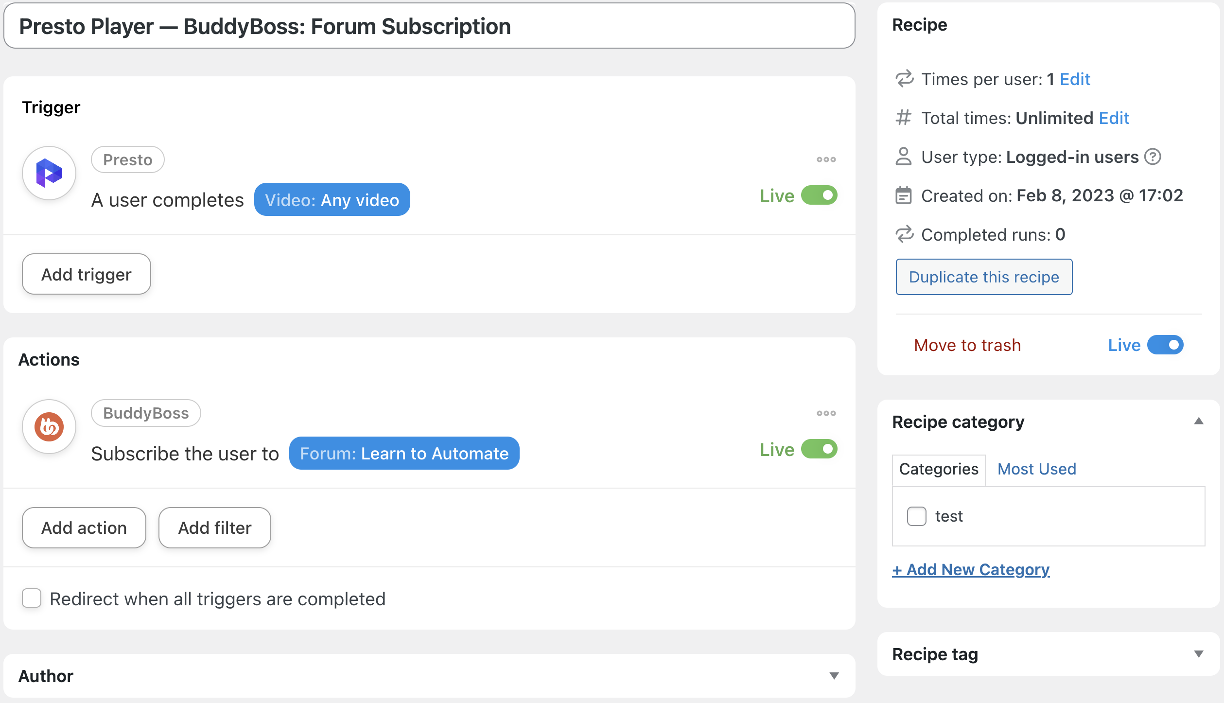 5 Ways to Automate Presto Player — Automator Presto Player Buddy Boss Recipe Live