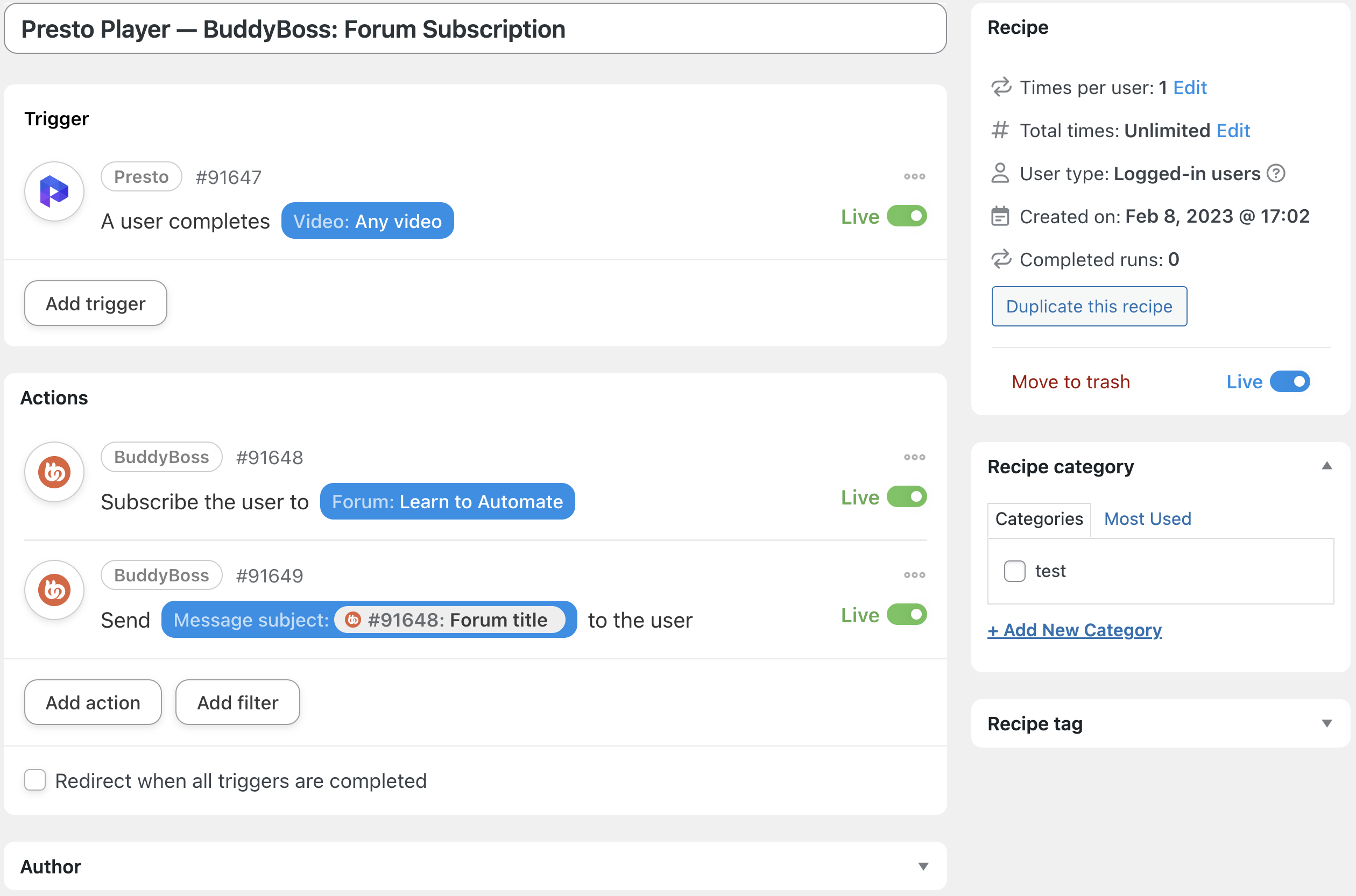 5 Ways to Automate Presto Player — Automator Presto Player BuddyBoss Recipe Live