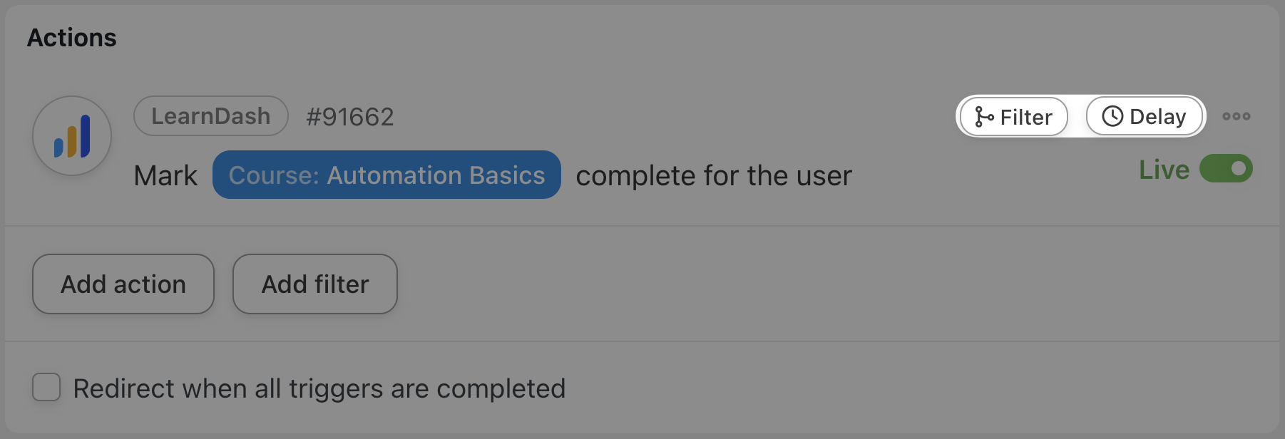 Automator LearnDash Action Filter